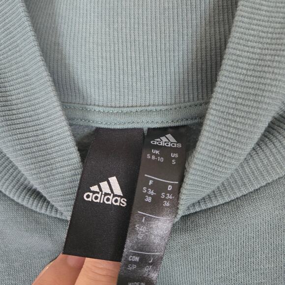 Adidas Sweatshirt Womens Mock Neck Drop Shoulder Oversized Pullover Small 0722 - Picture 4 of 10